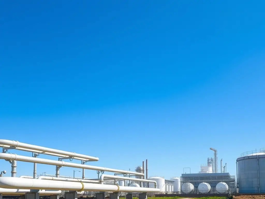 A large LPG storage tank at a distribution facility, emphasizing the scale and safety of LPG operations.